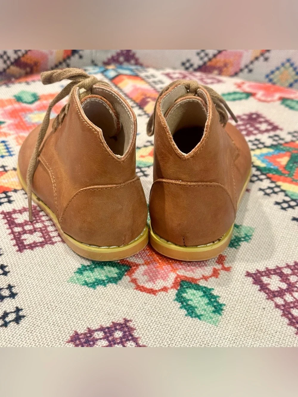 Leather Vintage Look Shrimp & Grits Kids Brown Boots | Size 7 but Fits Like 6